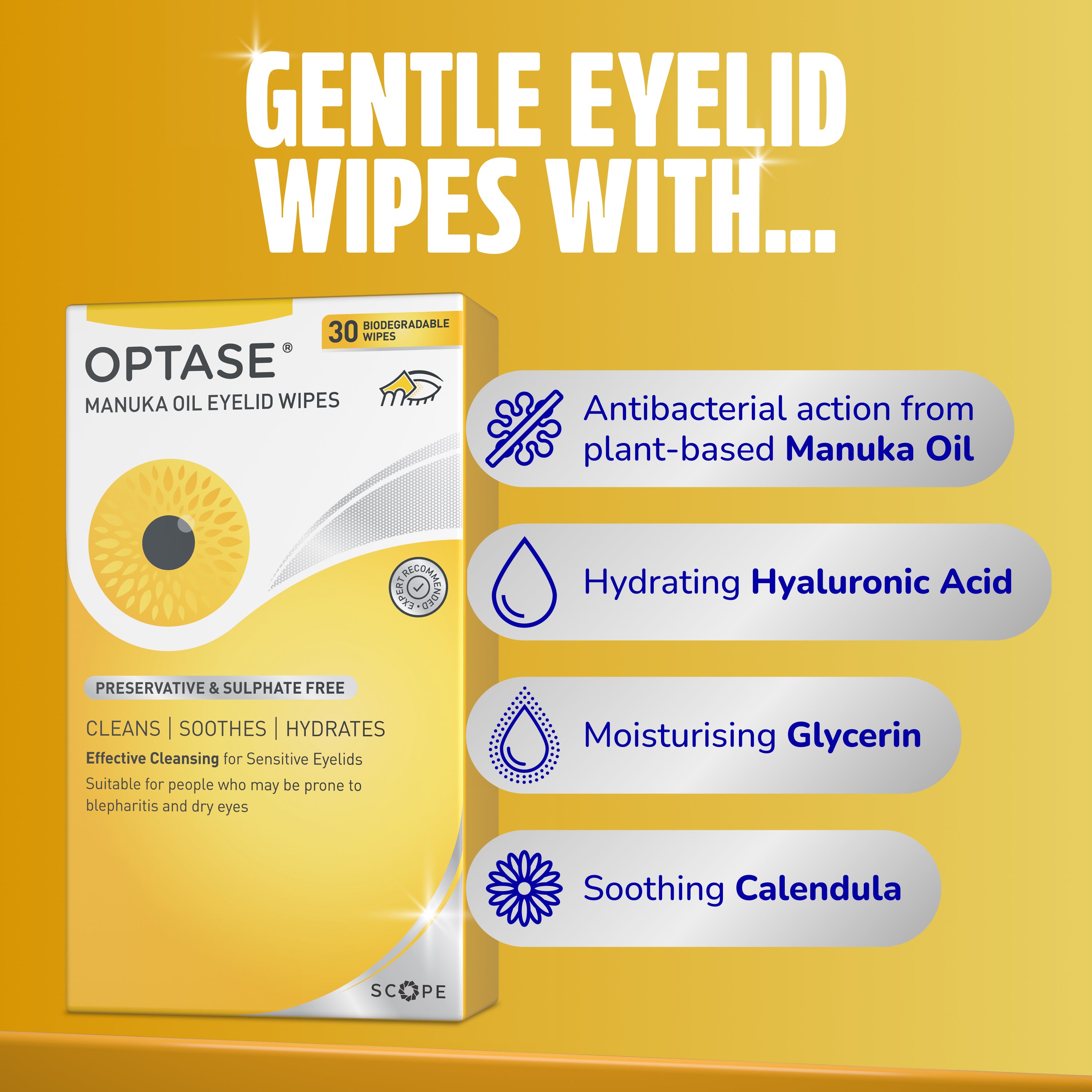 Optase Manuka Oil Wipes